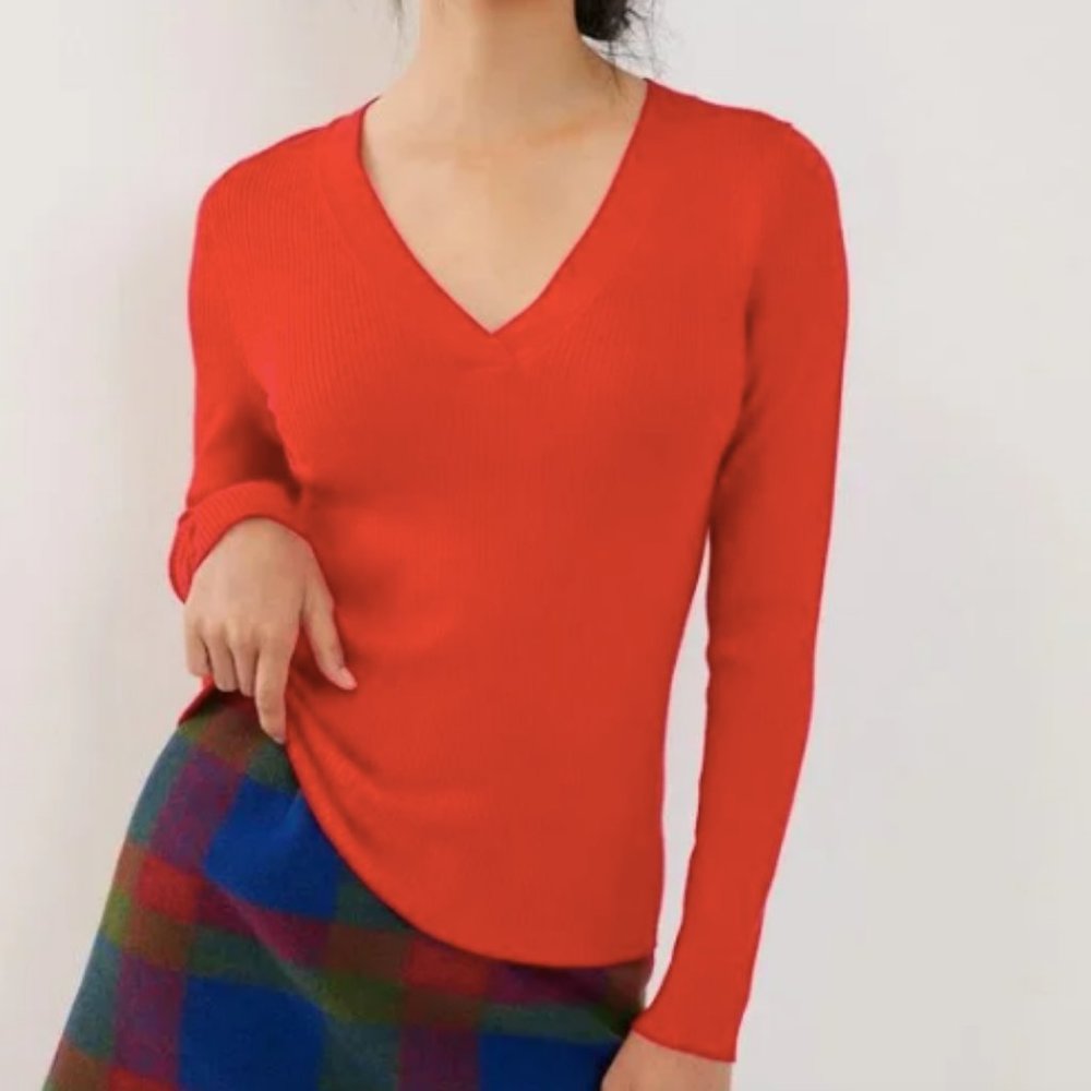 NWOT Anthropologie Maeve Thea V-Neck Sweater: Size S